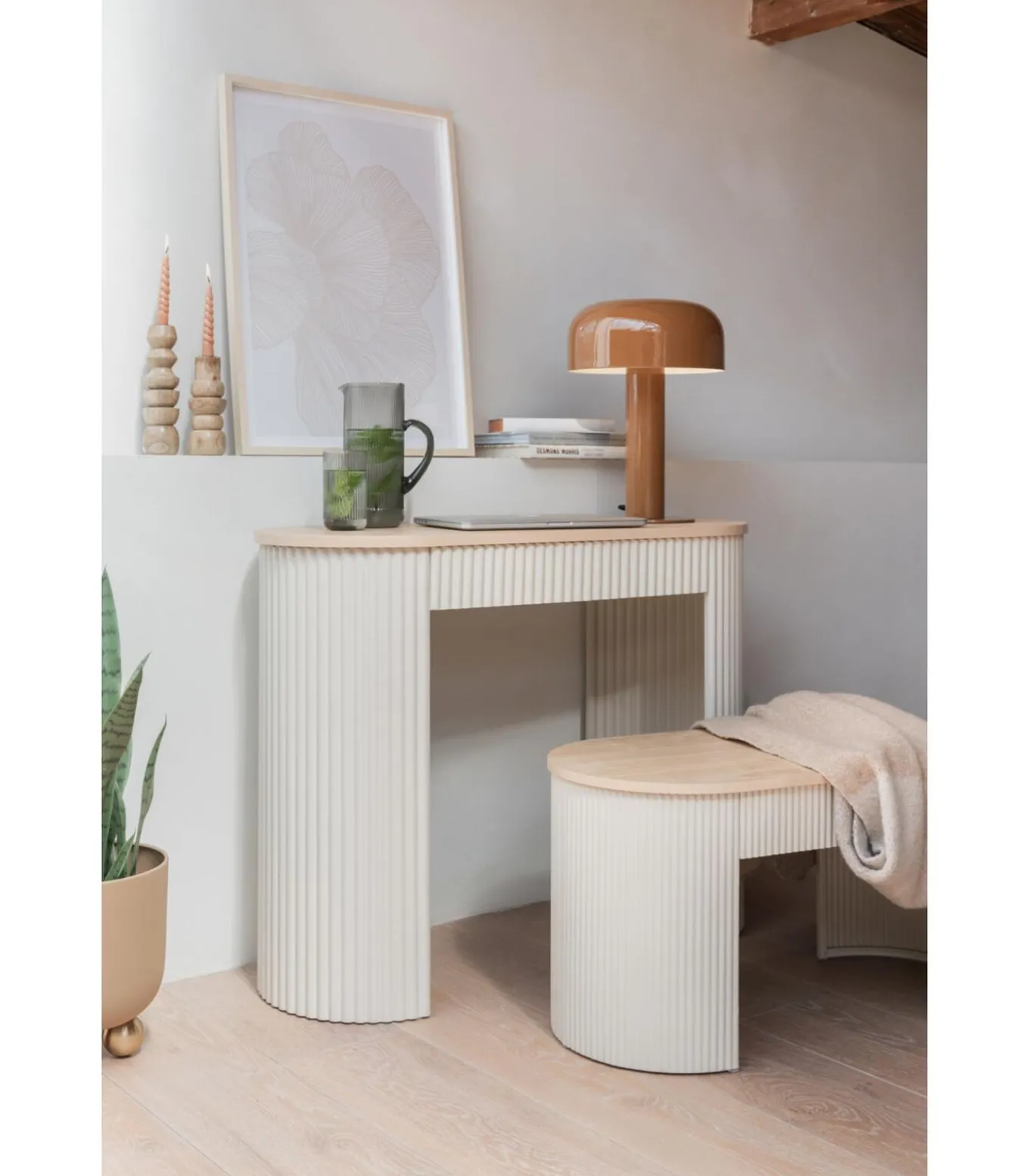 Side table Estriado - Grijs - 100x40x76.5cm