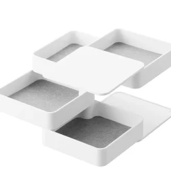 Sieradendoos Vierkant - 4 niveaus - Tower - Wit