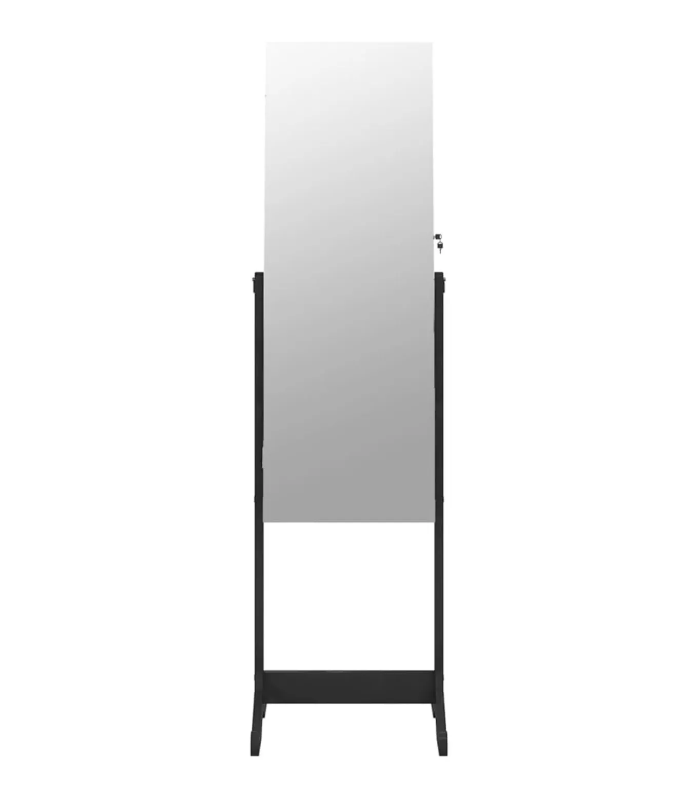 Sieradenkast met spiegel vrijstaand 42x38x152 cm zwart