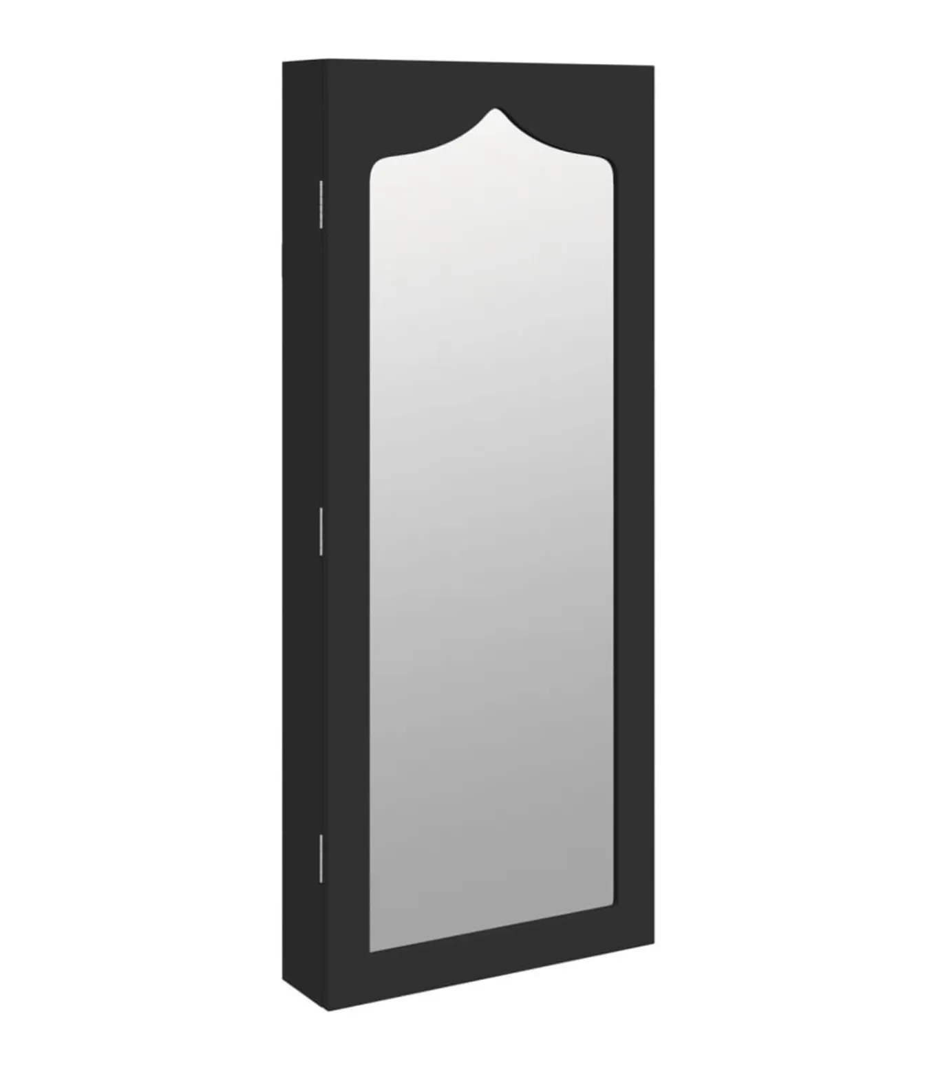 Sieradenkast met spiegel wandgemonteerd 37,5x10x90 cm zwart