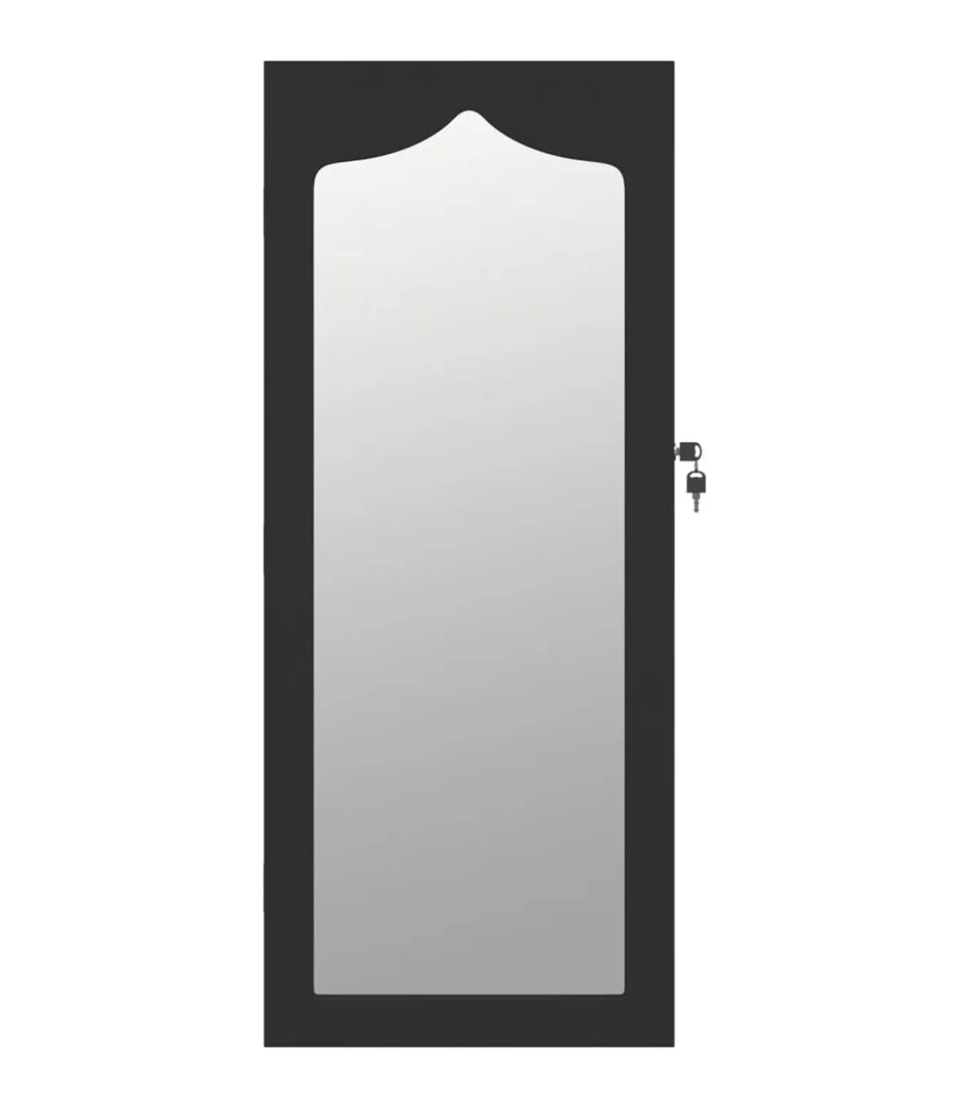 Sieradenkast met spiegel wandgemonteerd 37,5x10x90 cm zwart