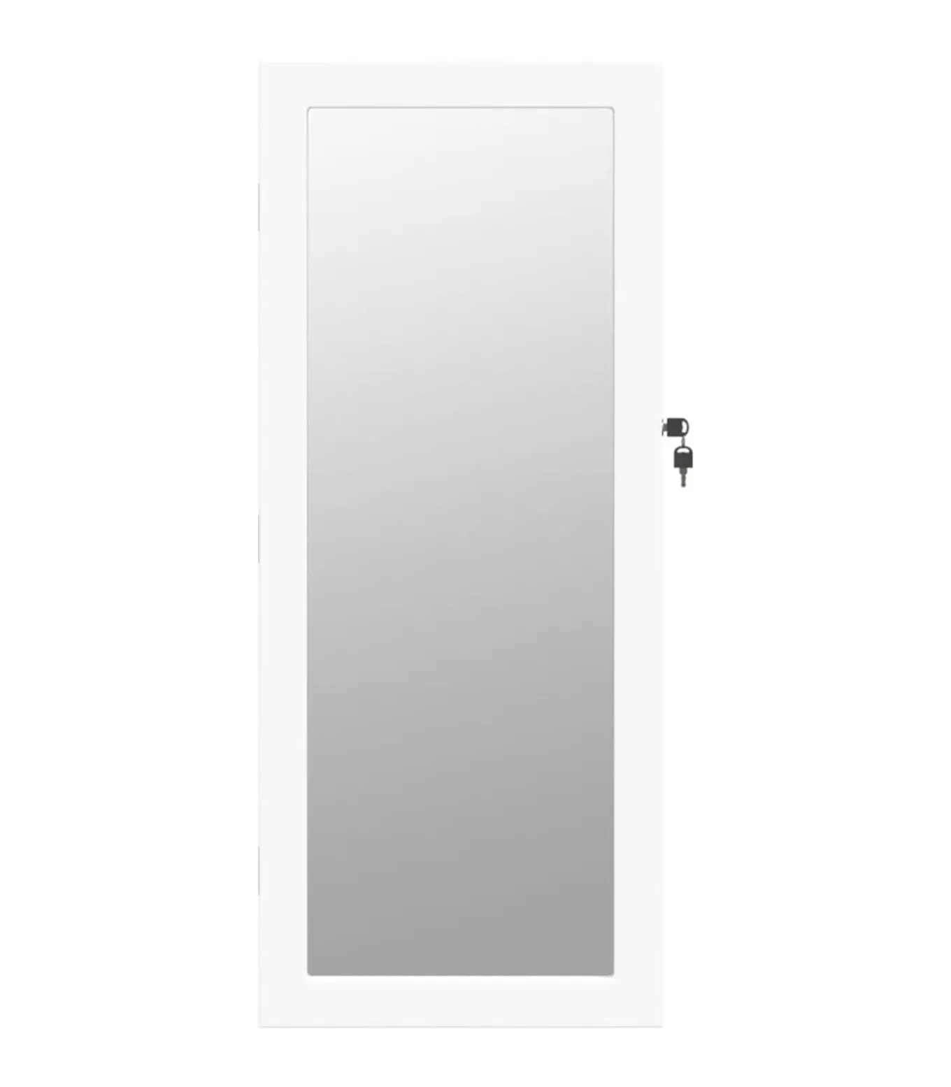 Sieradenkast met spiegel en LED wandgemonteerd wit