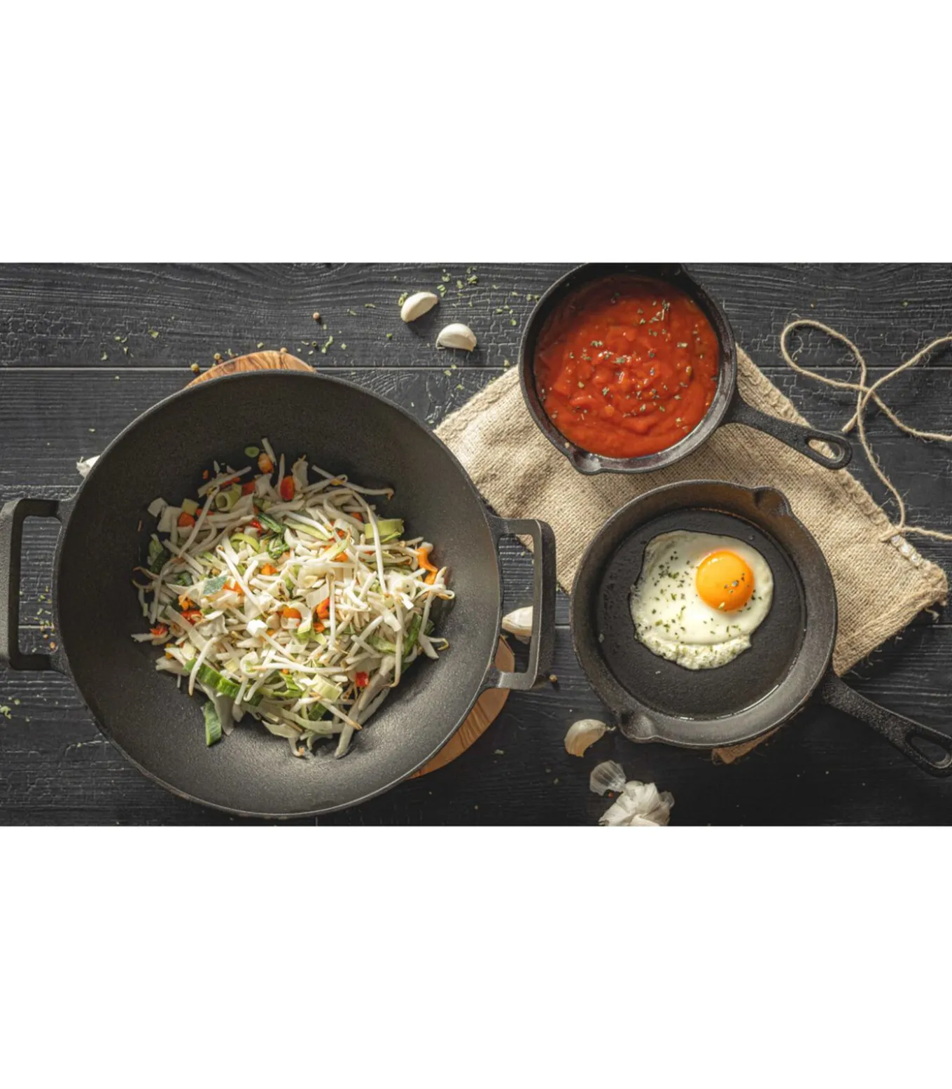 Skillet - Koekenpan - Gietijzer - ø 20 cm - zonder anti-aanbaklaag