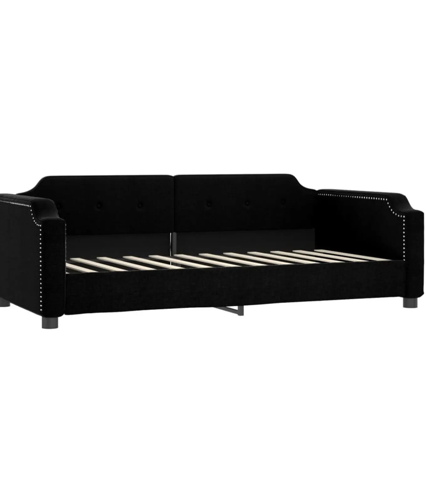 Slaapbank met onderschuifbed en lades 100x200 cm stof zwart