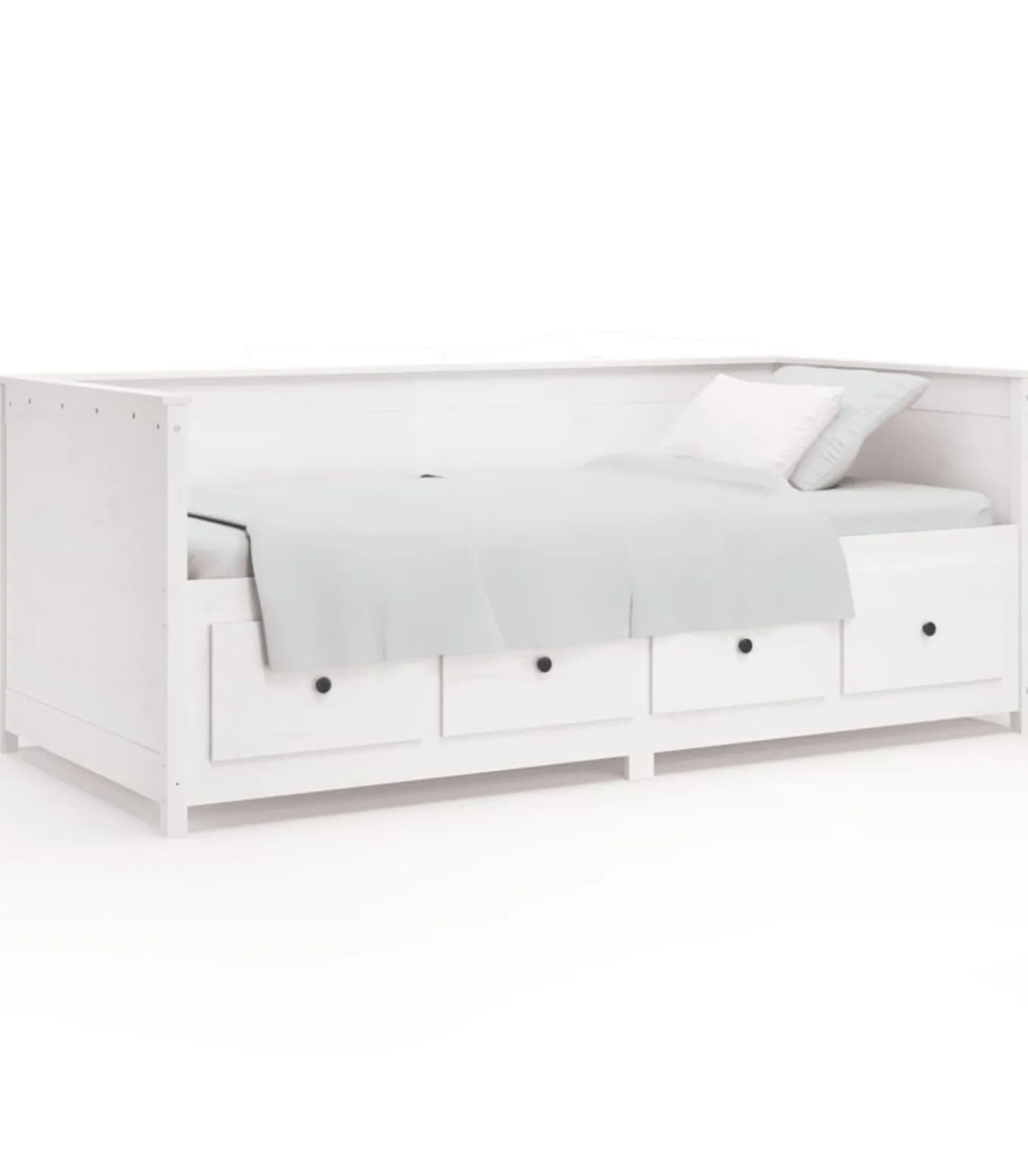 Slaapbank zonder matras 100x200 cm massief grenenhout wit