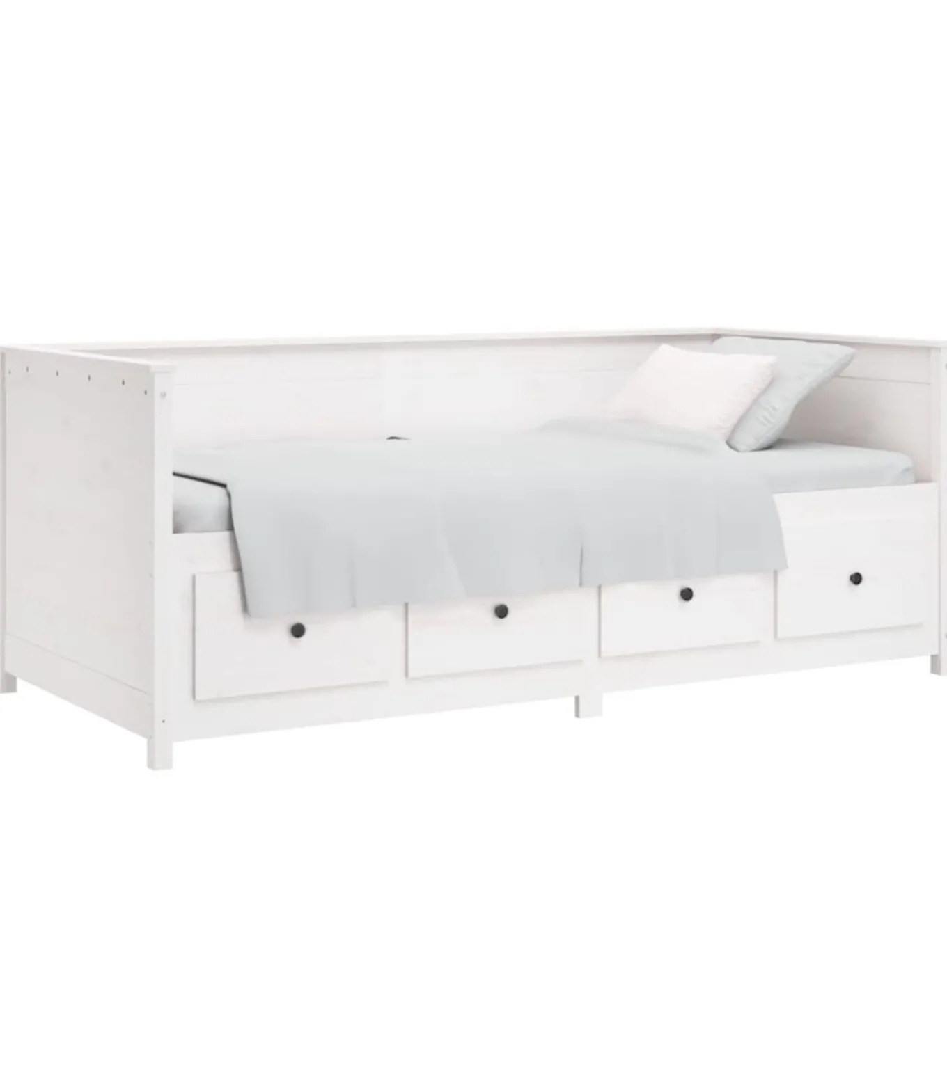 Slaapbank zonder matras 100x200 cm massief grenenhout wit