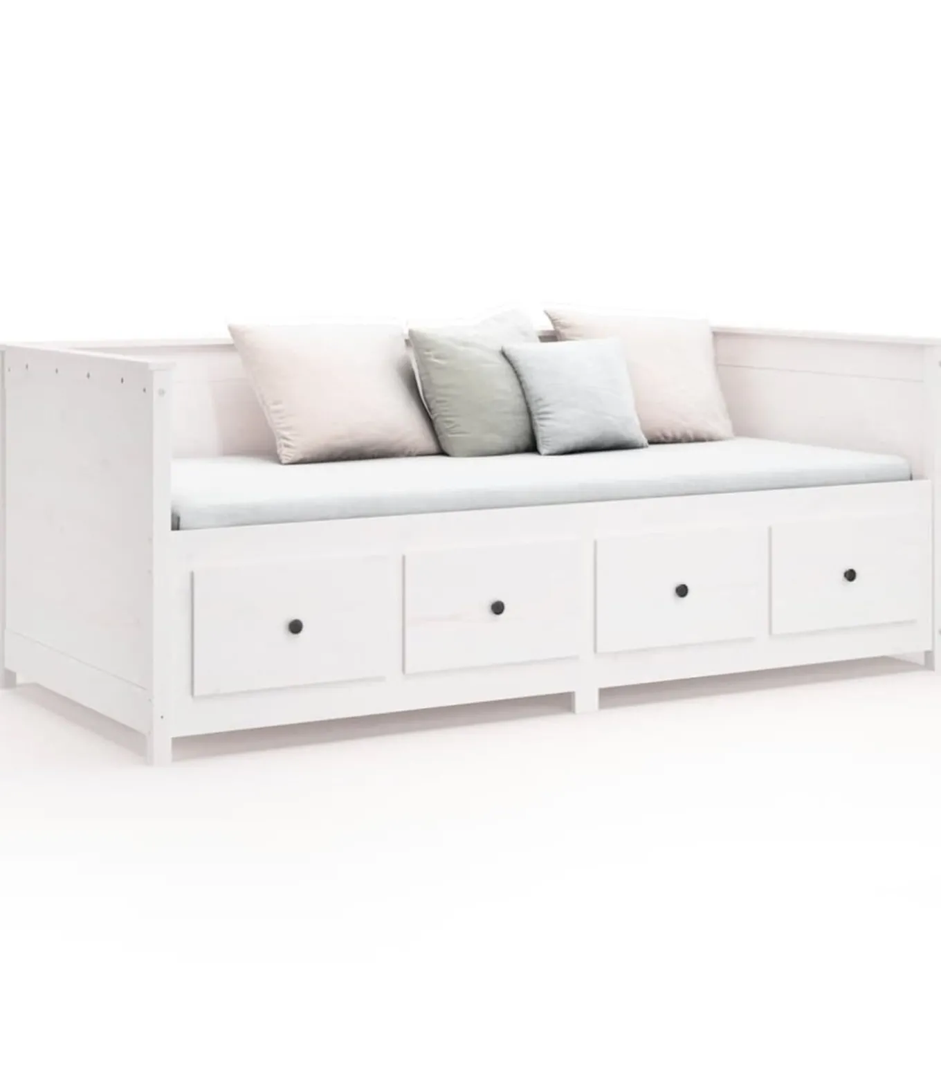 Slaapbank zonder matras 100x200 cm massief grenenhout wit