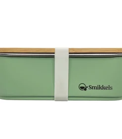 Smikkels lunchbox RVS met bamboe deksel groen 900ml - duurzame broodtrommel