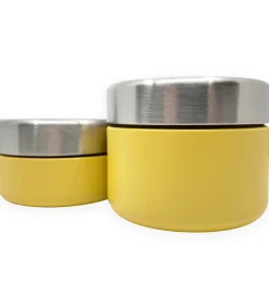 Smikkels RVS fruitbakjes set - snackdoosjes 280ml 420ml geel