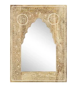 Spiegel handgeschilderd 40x55 cm massief mangohout