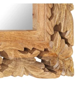 Spiegel handgesneden 110x50 cm massief mangohout bruin