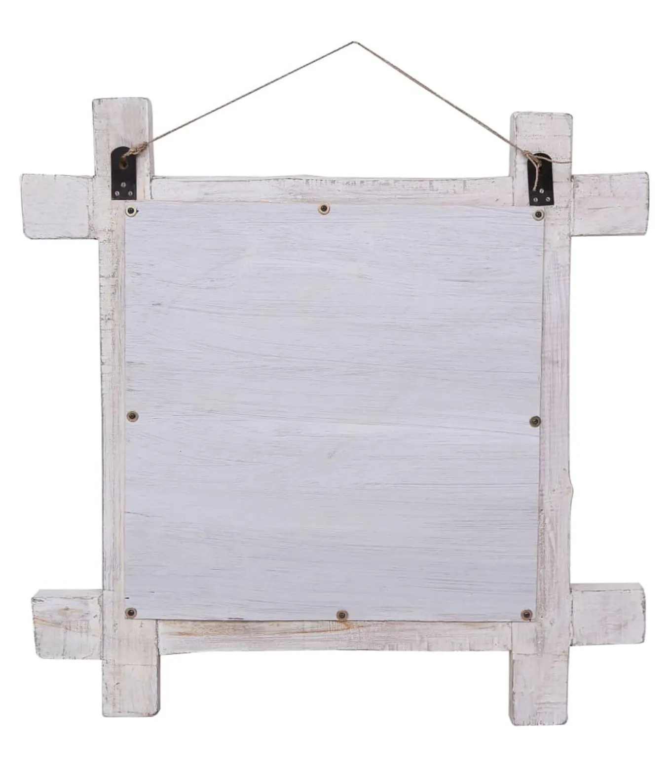 Spiegel houtblokken 70x70 cm massief gerecycled hout