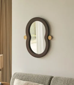 Spiegel in mindihout 60x40 cm Agate