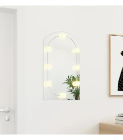 Spiegel met LED-verlichting boog 70x40 cm glas