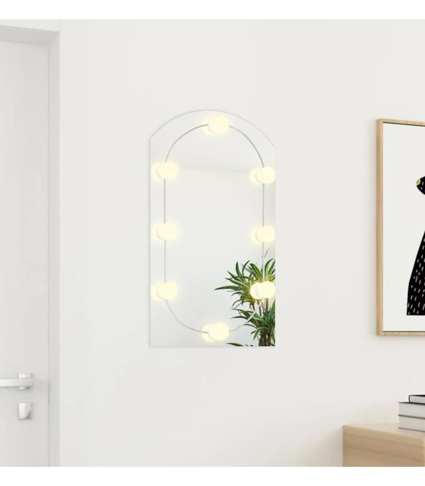 Spiegel met LED-verlichting boog 70x40 cm glas