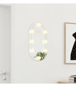 Spiegel met LED-verlichting ovaal 60x30 cm glas
