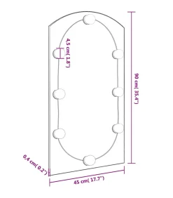 Spiegel met LED-verlichting boog 90x45 cm glas