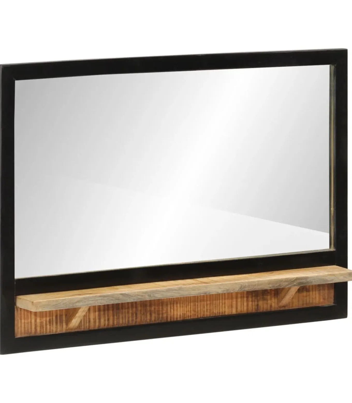 Spiegel met schap 80x8x55 cm glas en massief mangohout