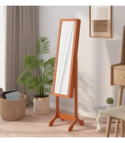 Spiegel vrijstaand met LED's 34x37x146 cm