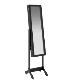 Spiegel vrijstaand 34x37x146 cm zwart