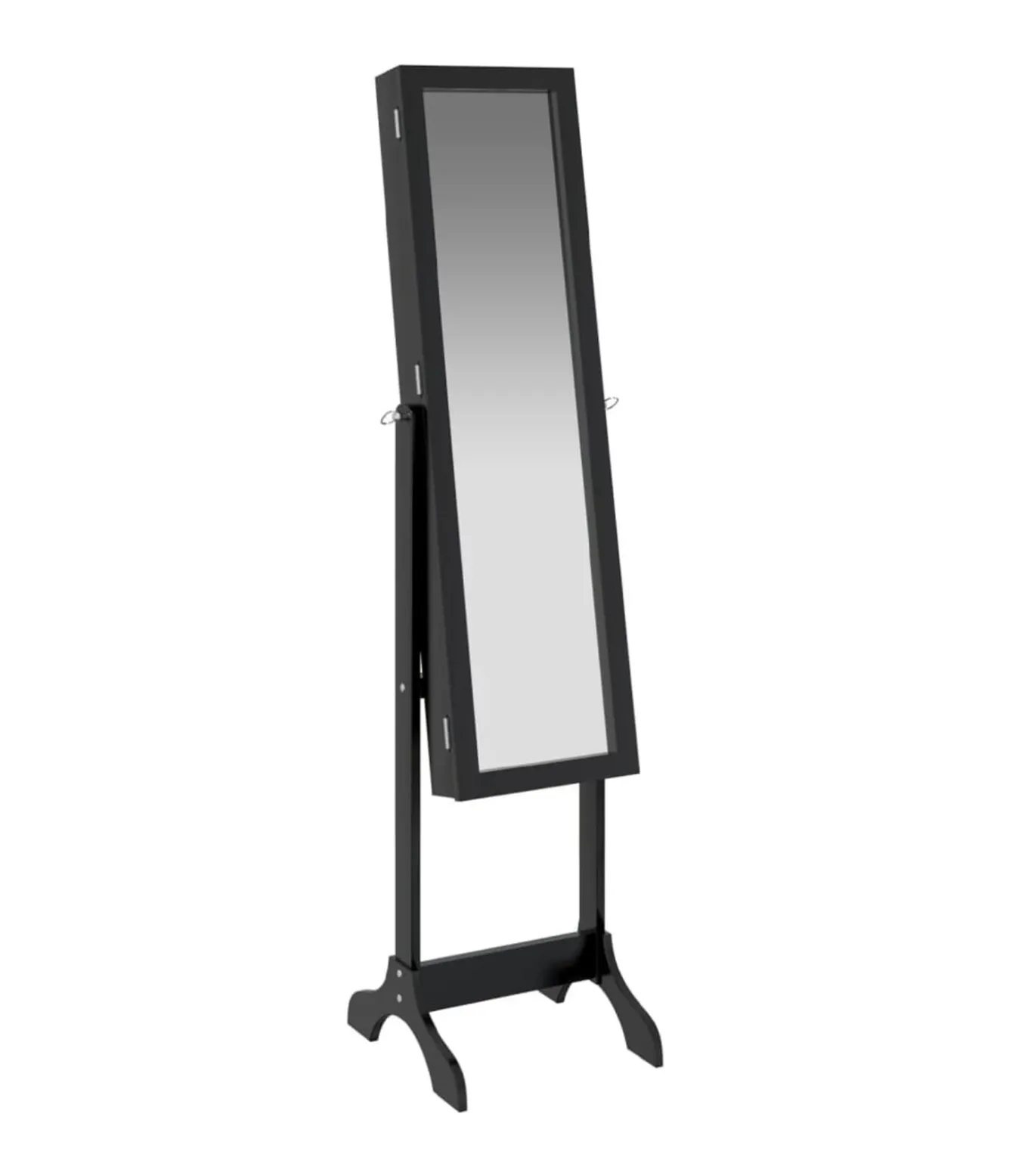Spiegel vrijstaand 34x37x146 cm zwart