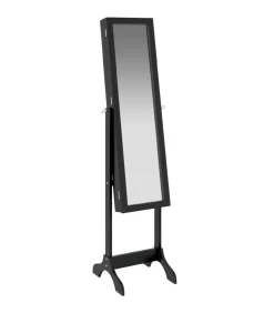 Spiegel vrijstaand 34x37x146 cm zwart