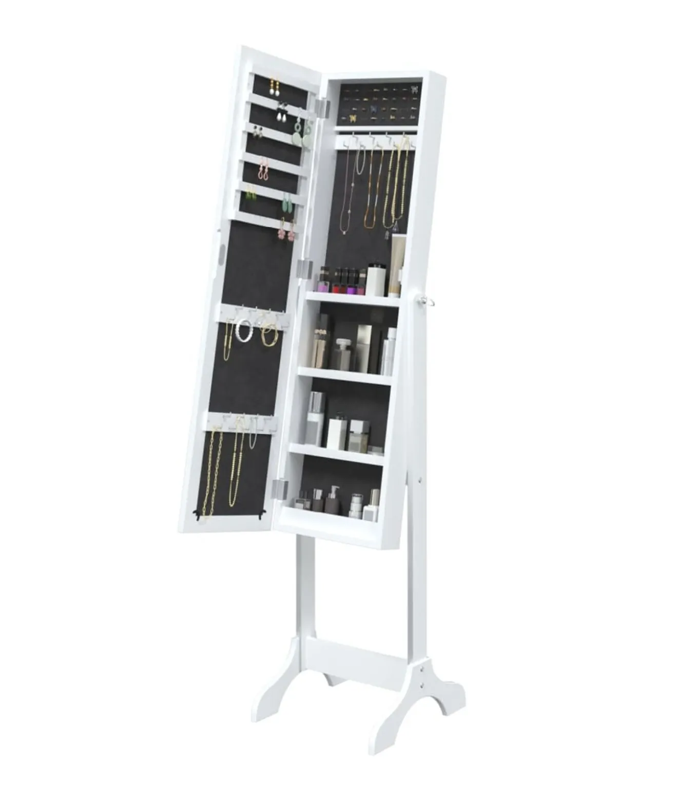 Spiegel vrijstaand 34x37x146 cm wit