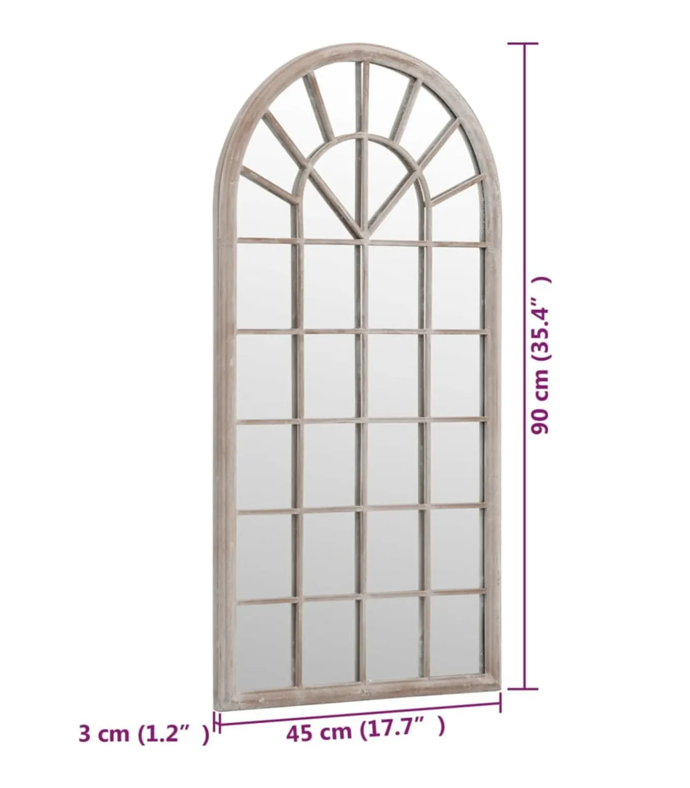 Spiegel 90x45 cm ijzer zandkleurig