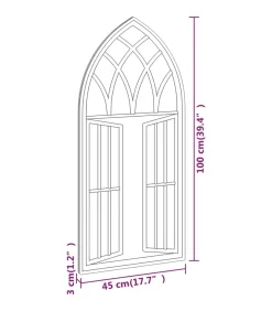 Spiegel 100x45 cm ijzer zandkleurig