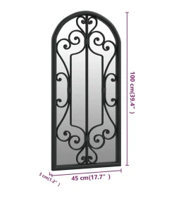 Spiegel 100x45 cm ijzer zwart