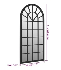 Spiegel 90x45 cm ijzer zwart