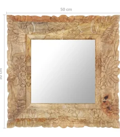 Spiegel 50x50 cm massief mangohout