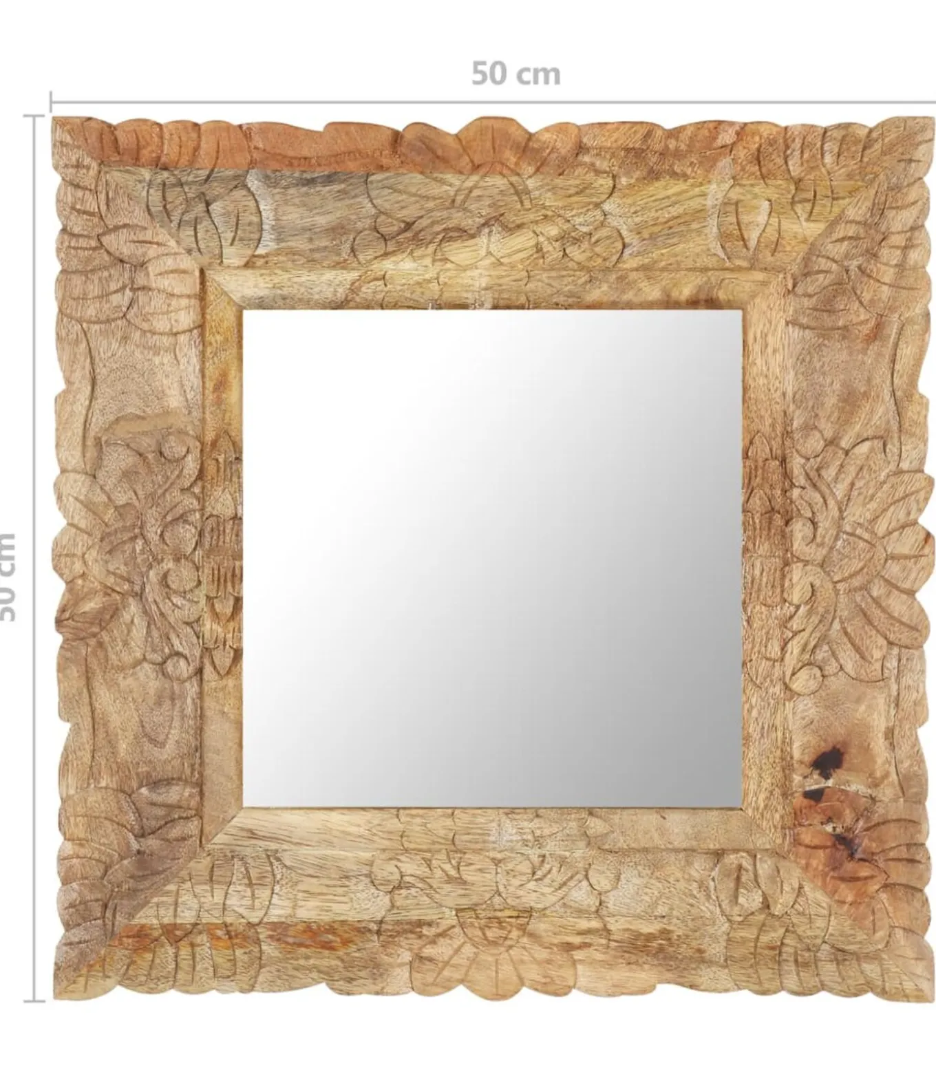 Spiegel 50x50 cm massief mangohout