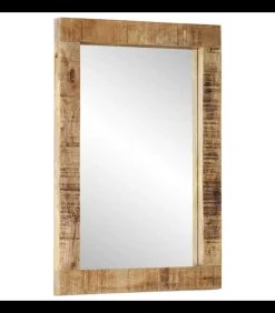 Spiegel 70x50 cm massief mangohout en glas