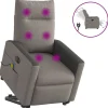 Sta-op-massagestoel elektrisch verstelbaar stof taupe