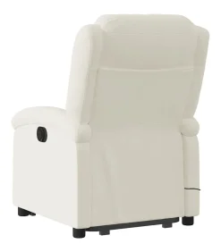 Sta-op-massagestoel elektrisch verstelbaar fluweel crèmekleurig