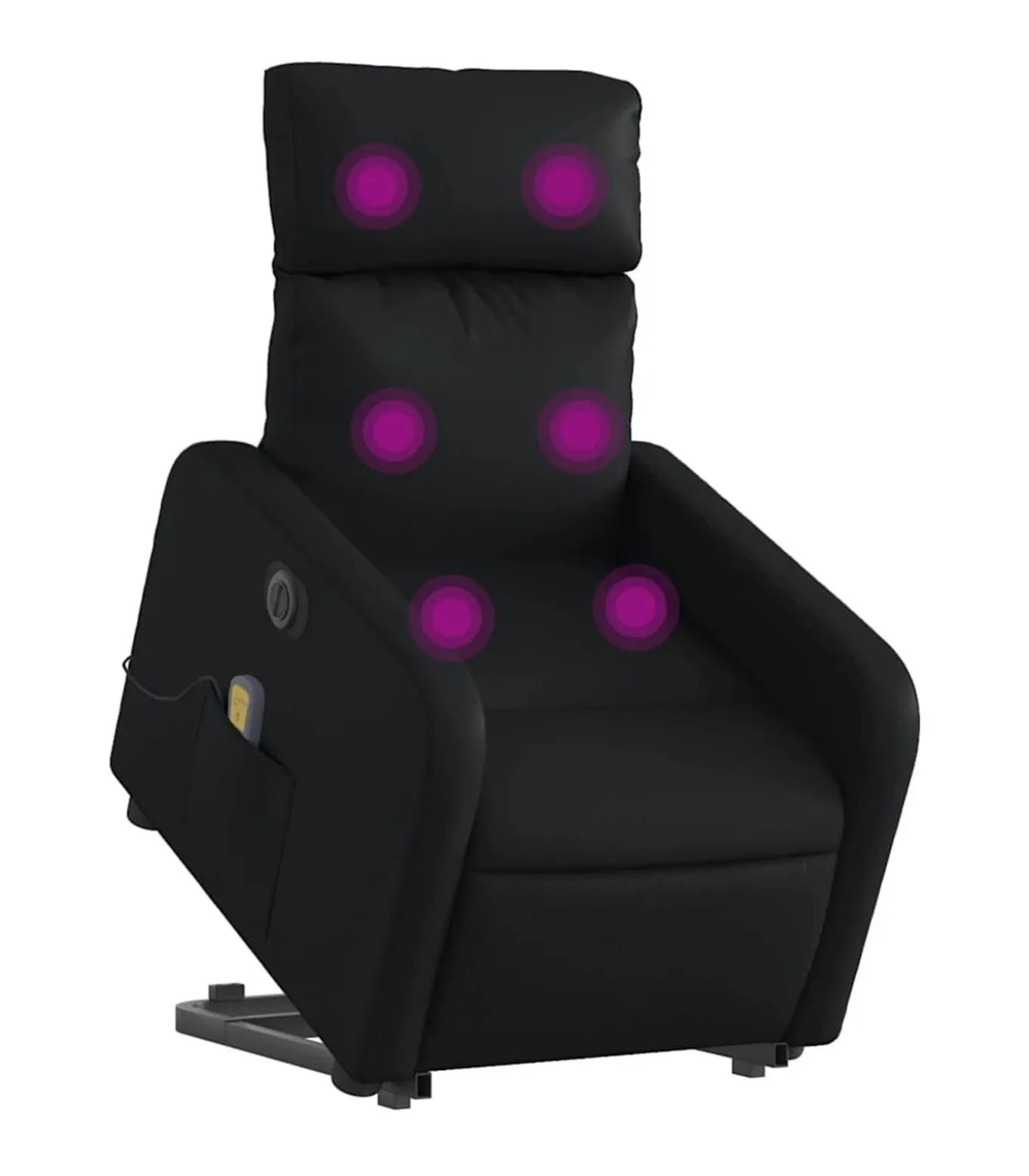 Sta-op-massagestoel elektrisch kunstleer zwart