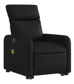 Sta-op-massagestoel elektrisch kunstleer zwart