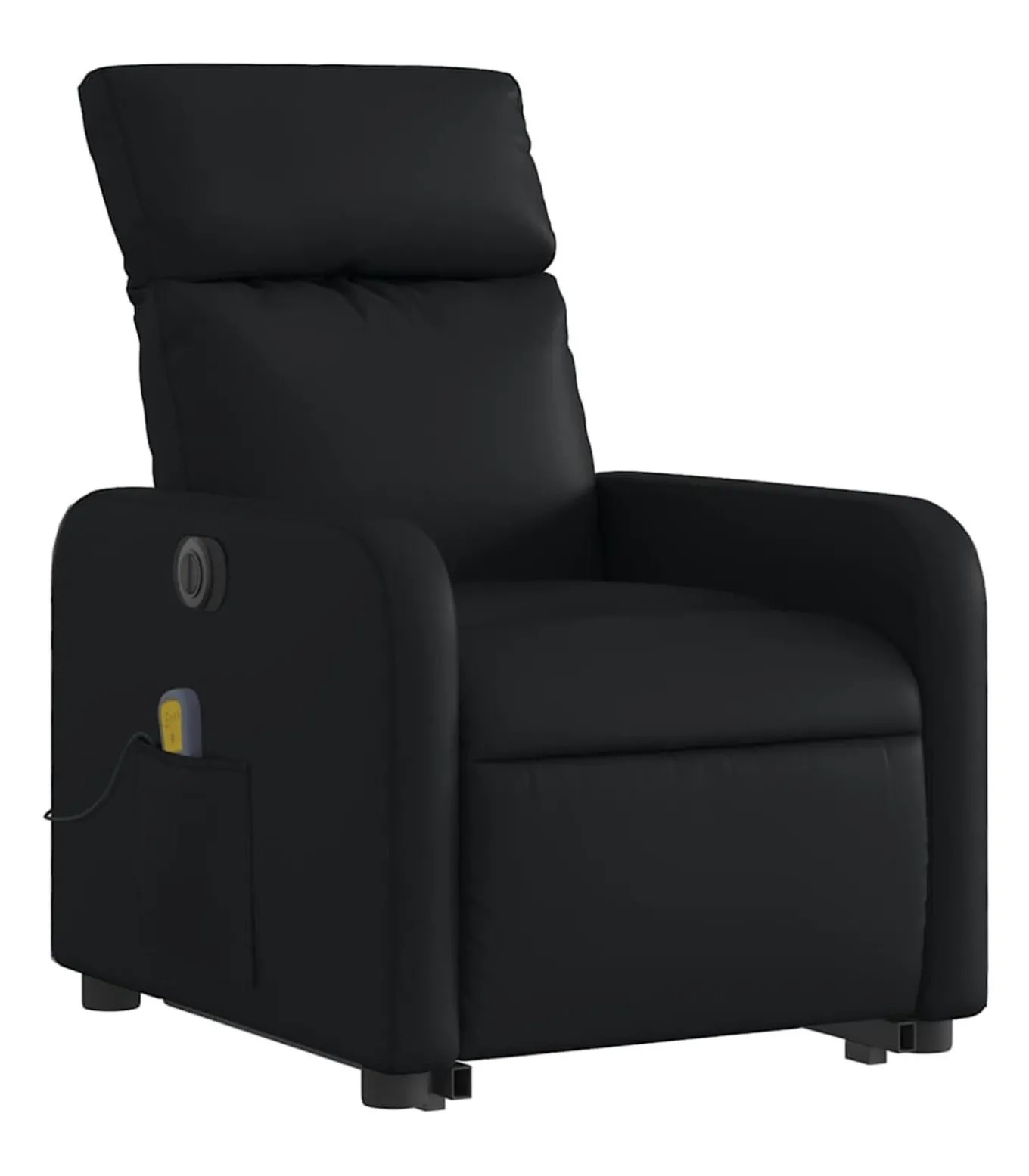 Sta-op-massagestoel elektrisch kunstleer zwart