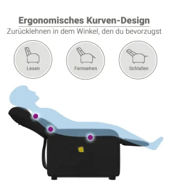 Sta-op-massagestoel elektrisch kunstleer zwart