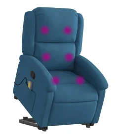 Sta-op-massagestoel verstelbaar fluweel blauw