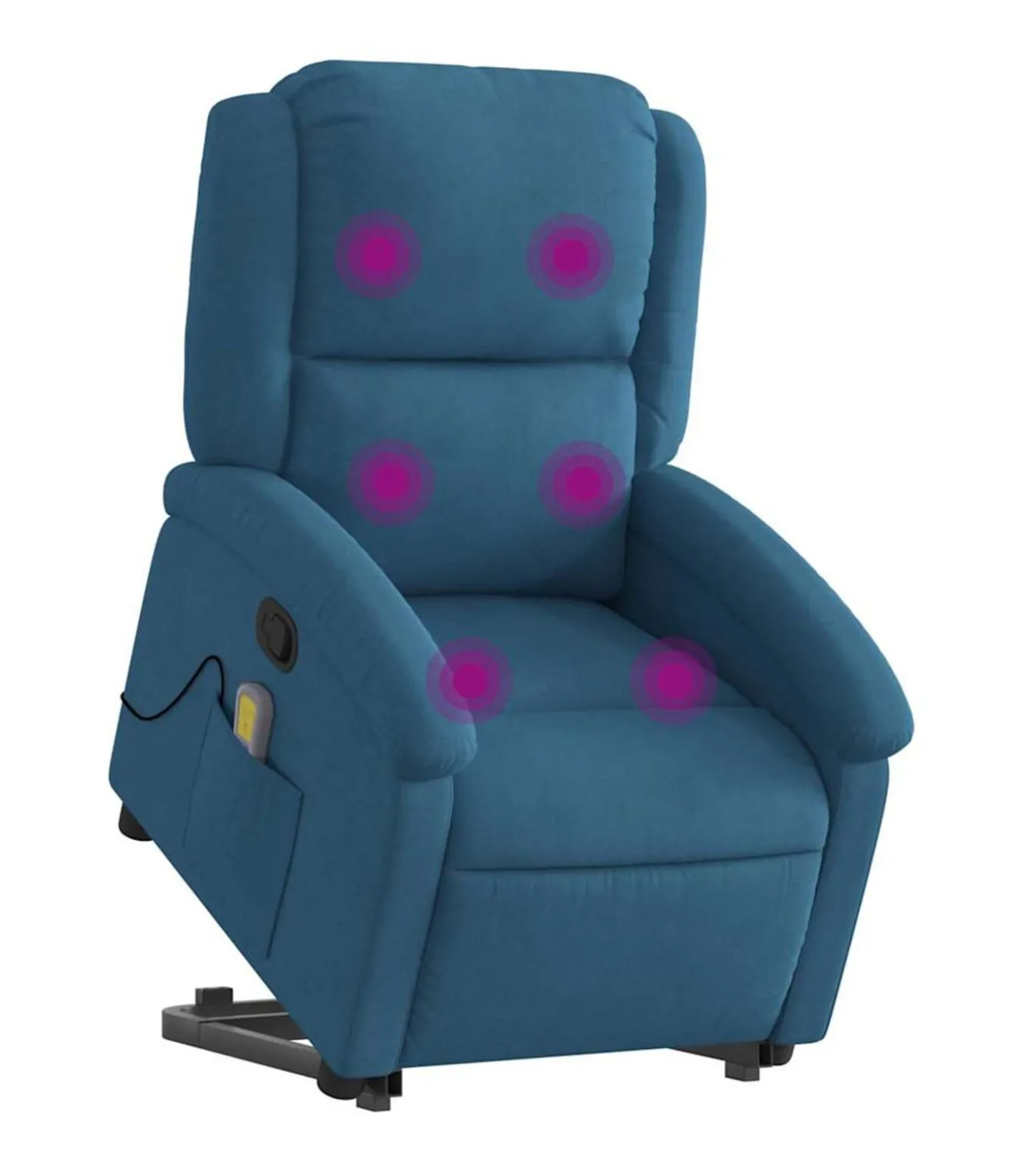 Sta-op-massagestoel verstelbaar fluweel blauw