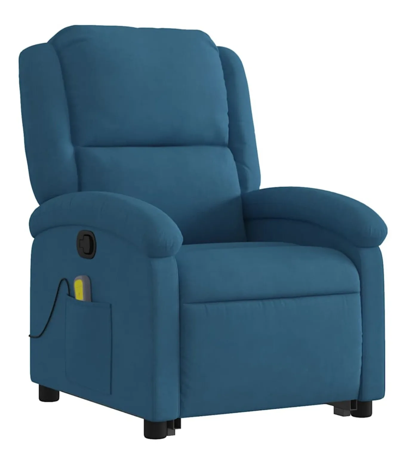 Sta-op-massagestoel verstelbaar fluweel blauw