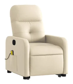 Sta-op-massagestoel verstelbaar stof crèmekleurig