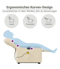 Sta-op-massagestoel verstelbaar stof crèmekleurig