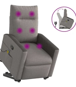 Sta-op-massagestoel verstelbaar stof taupe