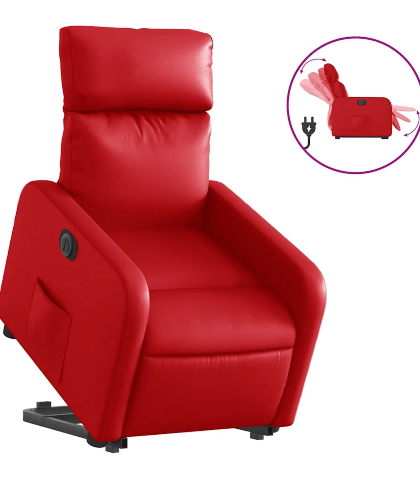 Sta-op-stoel elektrisch kunstleer rood