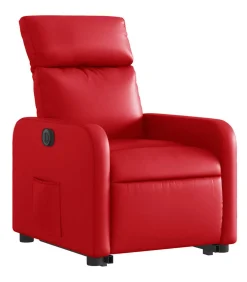 Sta-op-stoel elektrisch kunstleer rood