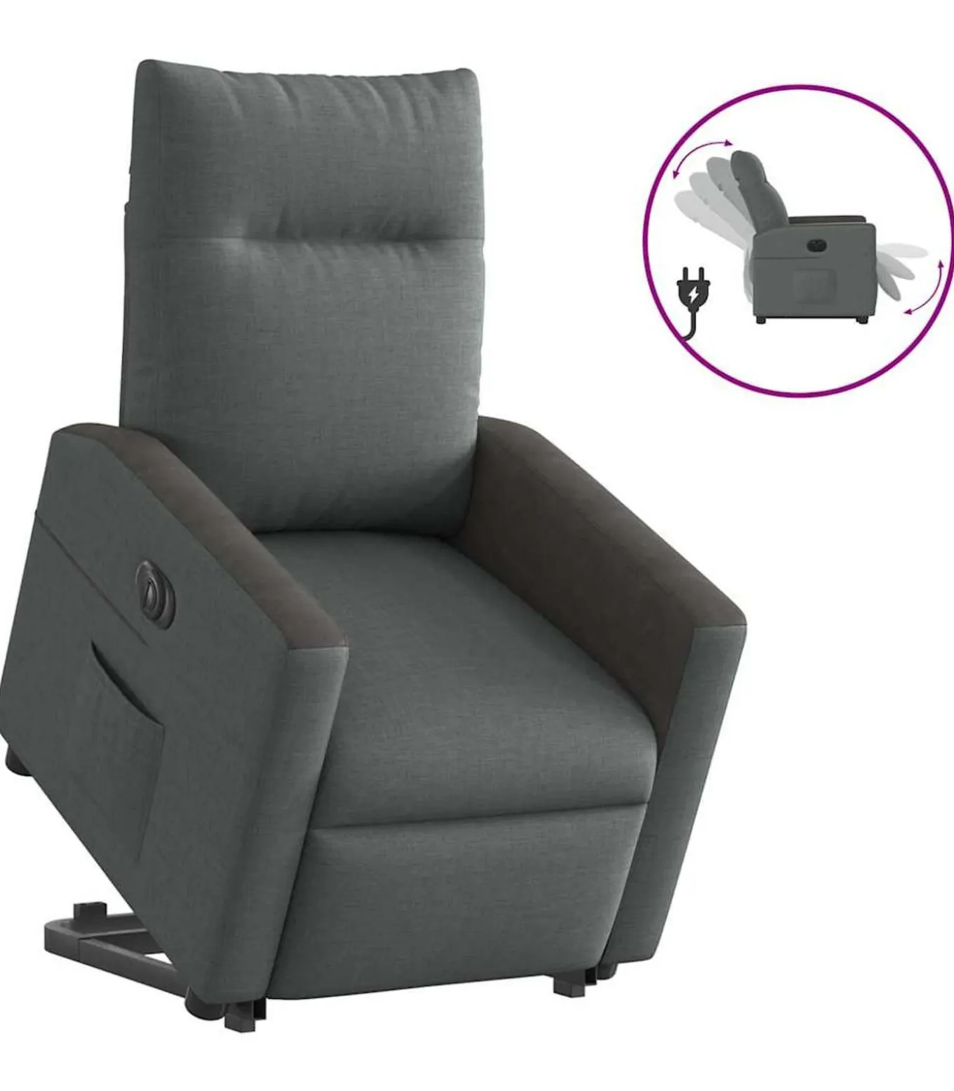 Sta-op-stoel elektrisch verstelbaar stof donkergrijs