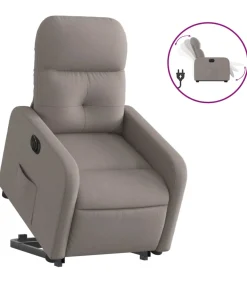 Sta-op-stoel elektrisch verstelbaar stof taupe